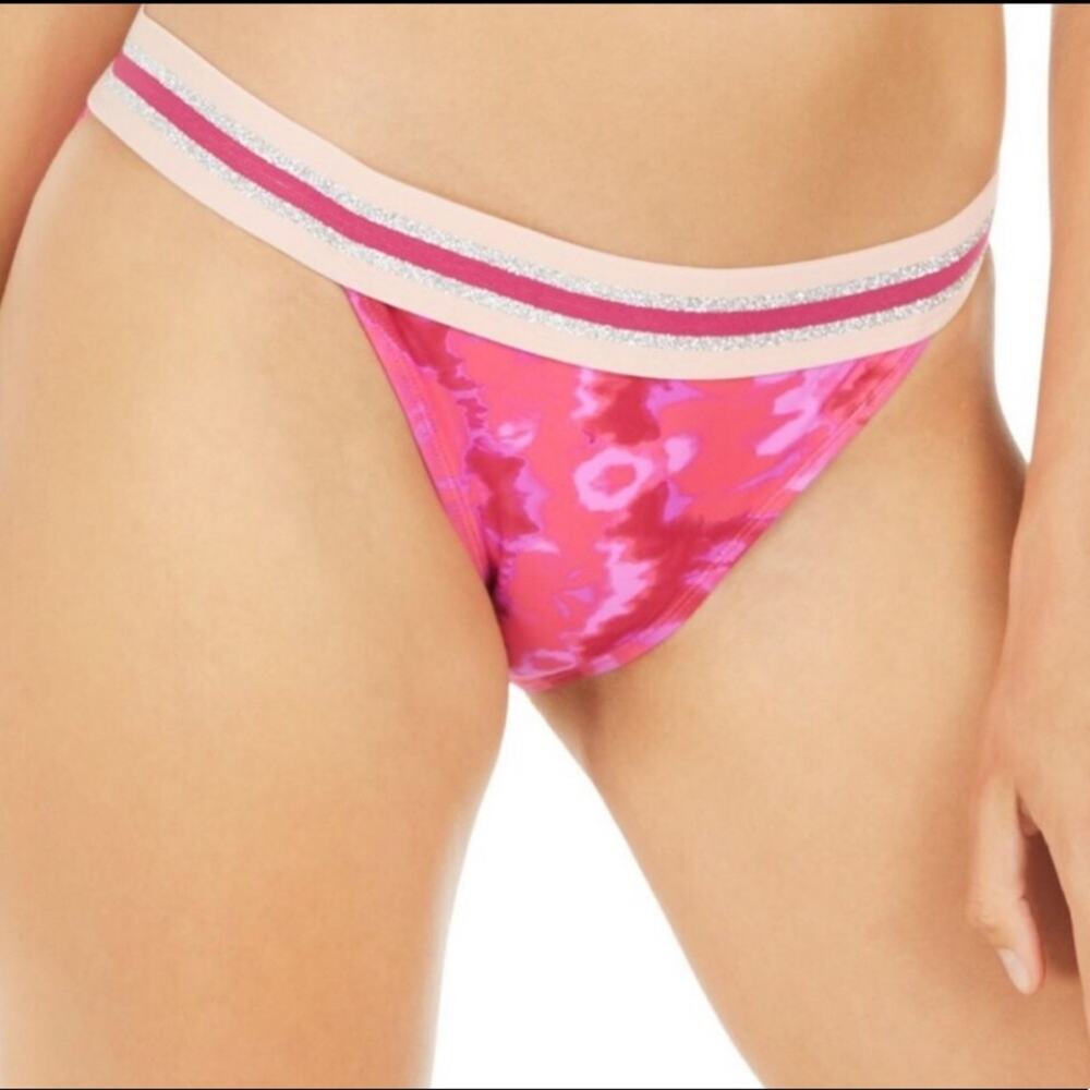 Hula Honey berry tie dye pink bikini swim bottom